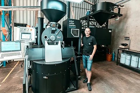 linea de tostado de cafe automatizada